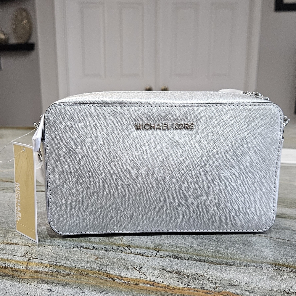 Michael Kors Silver Crossbody Camera Bag